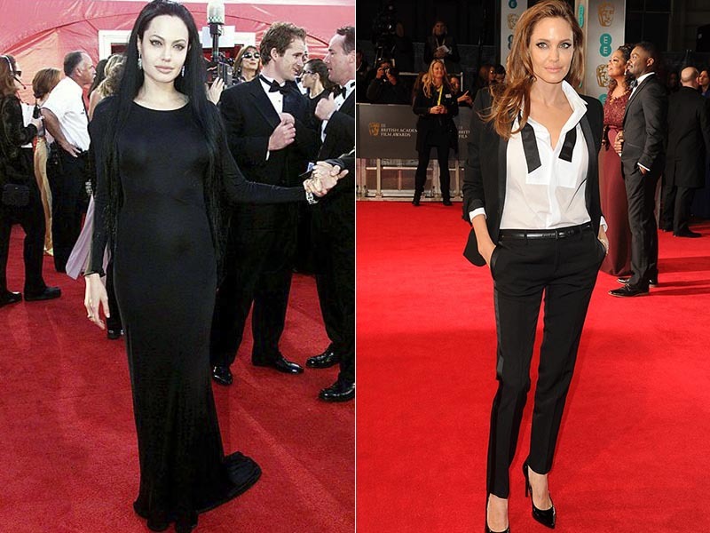 Hoje em dia Angelina Jolie é uma pessoa séria, mãe de família e envolvida em ações sociais, mas há alguns anos ela curtia um estilo gótico esquisito.
